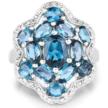 Load image into Gallery viewer, 3.72 Carat Genuine London Blue Topaz .925 Sterling Silver Ring
