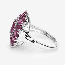 Load image into Gallery viewer, 6.19 Carat Genuine Rhodolite and White Topaz .925 Sterling Silver Ring
