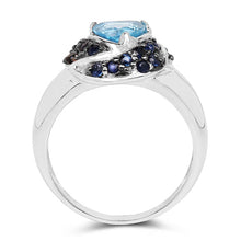 Load image into Gallery viewer, 1.61 Carat Genuine Swiss Blue Topaz &amp; Blue Sapphire .925 Sterling Silver Ring

