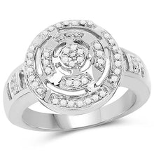 Load image into Gallery viewer, 14K Yellow Gold Plated 0.21 Carat Genuine White Diamond .925 Sterling Silver Ring
