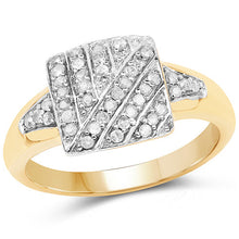 Load image into Gallery viewer, 14K Yellow Gold Plated 0.23 Carat Genuine White Diamond .925 Sterling Silver Ring
