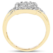 Load image into Gallery viewer, 14K Yellow Gold Plated 0.23 Carat Genuine White Diamond .925 Sterling Silver Ring
