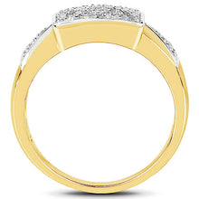 Load image into Gallery viewer, 14K Yellow Gold Plated 0.21 Carat Genuine White Diamond .925 Sterling Silver Ring
