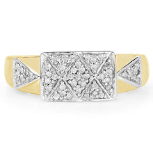 Load image into Gallery viewer, 14K Yellow Gold Plated 0.21 Carat Genuine White Diamond .925 Sterling Silver Ring
