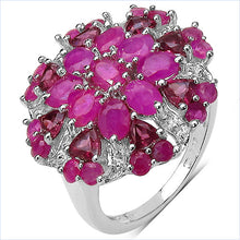 Load image into Gallery viewer, 3.90 Carat Genuine Ruby &amp; Rhodolite .925 Sterling Silver Ring
