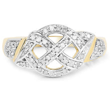 Load image into Gallery viewer, 14K Yellow Gold Plated 0.21 Carat Genuine White Diamond .925 Sterling Silver Ring
