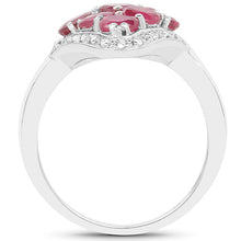 Load image into Gallery viewer, 2.12 Carat Genuine Glass Filled Ruby &amp; White Zircon .925 Sterling Silver Ring
