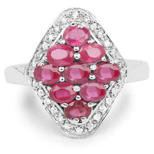 Load image into Gallery viewer, 2.12 Carat Genuine Glass Filled Ruby &amp; White Zircon .925 Sterling Silver Ring
