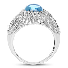 Load image into Gallery viewer, 3.65 Carat Genuine Swiss Blue Topaz .925 Sterling Silver Ring
