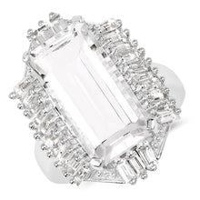Load image into Gallery viewer, 9.77 Carat Genuine Crystal Quartz &amp; White Topaz .925 Sterling Silver Ring
