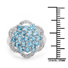 Load image into Gallery viewer, 1.90 Carat Genuine Swiss Blue Topaz .925 Sterling Silver Ring
