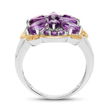 Load image into Gallery viewer, Two Tone Plated 2.66 Carat Genuine Amethyst .925 Sterling Silver Ring
