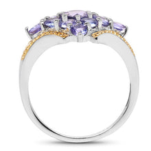 Load image into Gallery viewer, Two Tone Plated 1.67 Carat Genuine Tanzanite .925 Sterling Silver Ring
