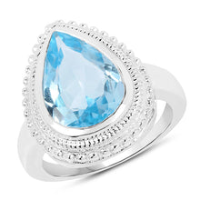 Load image into Gallery viewer, 5.30 Carat Genuine Blue Topaz .925 Sterling Silver Ring
