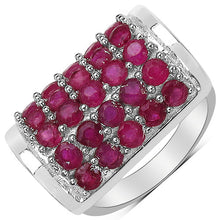 Load image into Gallery viewer, 3.01 Carat Genuine Ruby &amp; White Diamond .925 Sterling Silver Ring
