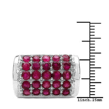 Load image into Gallery viewer, 3.01 Carat Genuine Ruby &amp; White Diamond .925 Sterling Silver Ring

