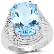 Load image into Gallery viewer, 12.10 Carat Genuine Blue Topaz .925 Sterling Silver Ring
