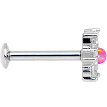 Load image into Gallery viewer, 5/16 Pink Faux Opal Internally Threaded Star Flower Labret Monroe
