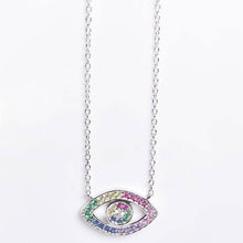 Load image into Gallery viewer, Rainbow CZ Eye Necklace
