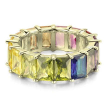 Load image into Gallery viewer, Rainbow Emerald Eternity Band
