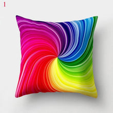 Load image into Gallery viewer, Rainbow Pillowcase Colorful Pillow Covers Cushion Cover Rainbow Throw Pillow Case Cushion Covers Abstract Swirl Rainbow Blue Green Red Bright Colors Wave Blend Throw Pillow Covers
