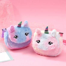 Load image into Gallery viewer, Rainbow Unicorn Plush Shoulder Bag
