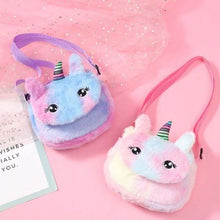 Load image into Gallery viewer, Rainbow Unicorn Plush Shoulder Bag
