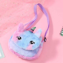 Load image into Gallery viewer, Rainbow Unicorn Plush Shoulder Bag
