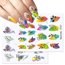 Load image into Gallery viewer, Rainbow Wave Love Heart Pattern Water Decals Stickers Butterfly Dragon Geometry Slider For Nails Art Decoration Tip Water Transfer Nail Decals Sticker For Pretty Girl Self-Adhesive Nail Decals Designer Nail Stickers for Acrylic
