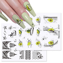 Load image into Gallery viewer, Rainbow Wave Love Heart Pattern Water Decals Stickers Butterfly Dragon Geometry Slider For Nails Art Decoration Tip Water Transfer Nail Decals Sticker For Pretty Girl Self-Adhesive Nail Decals Designer Nail Stickers for Acrylic
