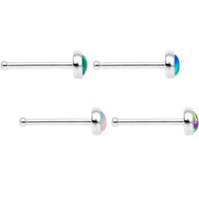 Load image into Gallery viewer, Multi Color 3mm Synthetic Opal Press Fit Nose Bone 4 Pack Set

