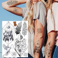 Load image into Gallery viewer, Realistic Black Temporary Small Big Tattoos Space Planets Animals Tatoos Waterproof  Face Hands Tattoos For Girls Mens
