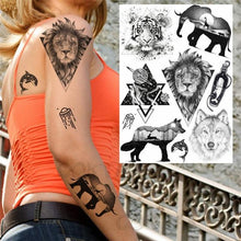 Load image into Gallery viewer, Realistic Black Temporary Small Big Tattoos Space Planets Animals Tatoos Waterproof  Face Hands Tattoos For Girls Mens
