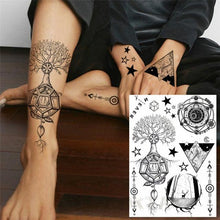 Load image into Gallery viewer, Realistic Black Temporary Small Big Tattoos Space Planets Animals Tatoos Waterproof  Face Hands Tattoos For Girls Mens
