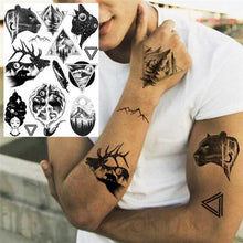 Load image into Gallery viewer, Realistic Black Temporary Small Big Tattoos Space Planets Animals Tatoos Waterproof  Face Hands Tattoos For Girls Mens
