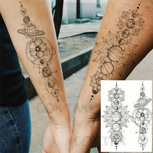 Load image into Gallery viewer, Realistic Black Temporary Small Big Tattoos Space Planets Animals Tatoos Waterproof  Face Hands Tattoos For Girls Mens
