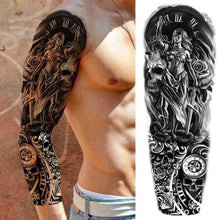 Load image into Gallery viewer, Realistic Full Arm Temporary Tattoos Sleeve Fake Tatoos Warrior Lion Tiger Flower Waterproof Tattoo Stickers For Womens Mens
