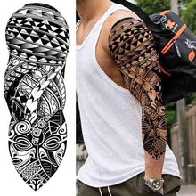 Load image into Gallery viewer, Realistic Full Arm Temporary Tattoos Sleeve Fake Tatoos Warrior Lion Tiger Flower Waterproof Tattoo Stickers For Womens Mens
