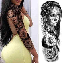 Load image into Gallery viewer, Realistic Full Arm Temporary Tattoos Sleeve Fake Tatoos Warrior Lion Tiger Flower Waterproof Tattoo Stickers For Womens Mens
