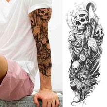 Load image into Gallery viewer, Realistic Full Arm Temporary Tattoos Sleeve Fake Tatoos Warrior Lion Tiger Flower Waterproof Tattoo Stickers For Womens Mens
