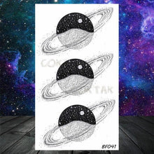 Load image into Gallery viewer, Realistic Small Planets Temporary Tattoos Arm Waterpoof Black Sticker Space Planets For Girls And Boys

