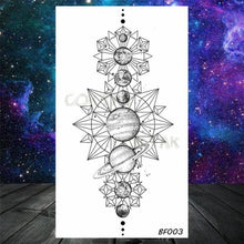 Load image into Gallery viewer, Realistic Small Planets Temporary Tattoos Arm Waterpoof Black Sticker Space Planets For Girls And Boys
