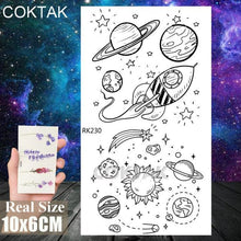 Load image into Gallery viewer, Realistic Small Planets Temporary Tattoos Arm Waterpoof Black Sticker Space Planets For Girls And Boys
