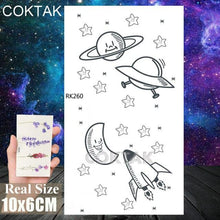 Load image into Gallery viewer, Realistic Small Planets Temporary Tattoos Arm Waterpoof Black Sticker Space Planets For Girls And Boys
