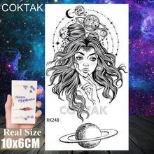 Load image into Gallery viewer, Realistic Small Planets Temporary Tattoos Arm Waterpoof Black Sticker Space Planets For Girls And Boys
