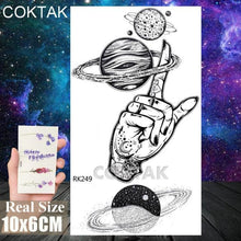 Load image into Gallery viewer, Realistic Small Planets Temporary Tattoos Arm Waterpoof Black Sticker Space Planets For Girls And Boys

