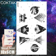Load image into Gallery viewer, Realistic Small Planets Temporary Tattoos Arm Waterpoof Black Sticker Space Planets For Girls And Boys
