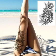 Load image into Gallery viewer, Realistic Tattoos Temporary Womens Flower Sticker Tattoos Waterproof Women Body Art Fake Legs Tattoo Stickers
