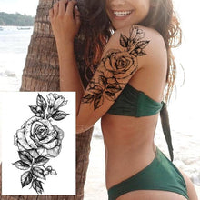 Load image into Gallery viewer, Realistic Tattoos Temporary Womens Flower Sticker Tattoos Waterproof Women Body Art Fake Legs Tattoo Stickers
