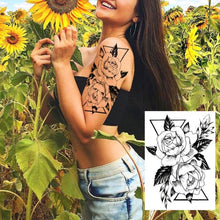 Load image into Gallery viewer, Realistic Tattoos Temporary Womens Flower Sticker Tattoos Waterproof Women Body Art Fake Legs Tattoo Stickers
